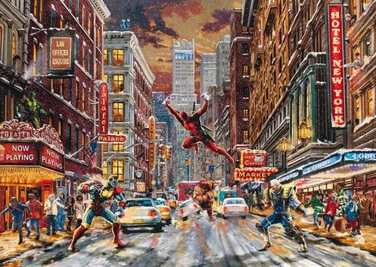 Thomas Kinkade Studios: Marvel - Deadpool, Snow Day (1000 Teile)
