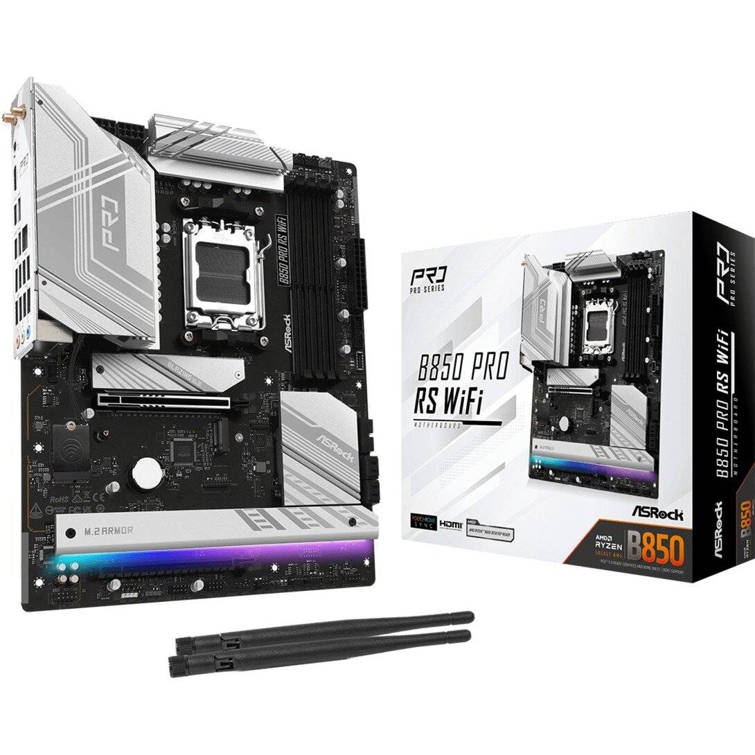 ASRock B850, Pro RS WiFi, AM5, ATX HDMI/DP, DDR5