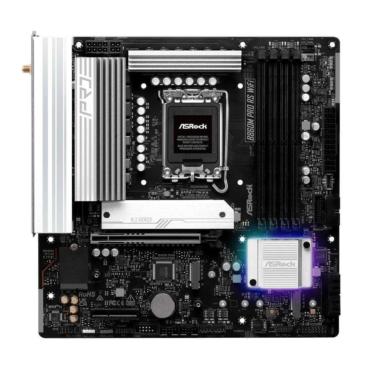 ASRock B860M Pro RS Wifi, 1851 mATX HDMI/DP, DDR5