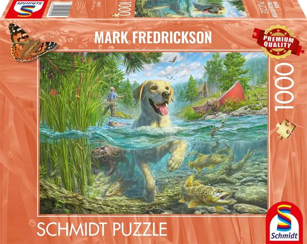 Mark Fredrickson: Hundeliebe Gelber Labrador Auf Fischjagd 1000 Teile