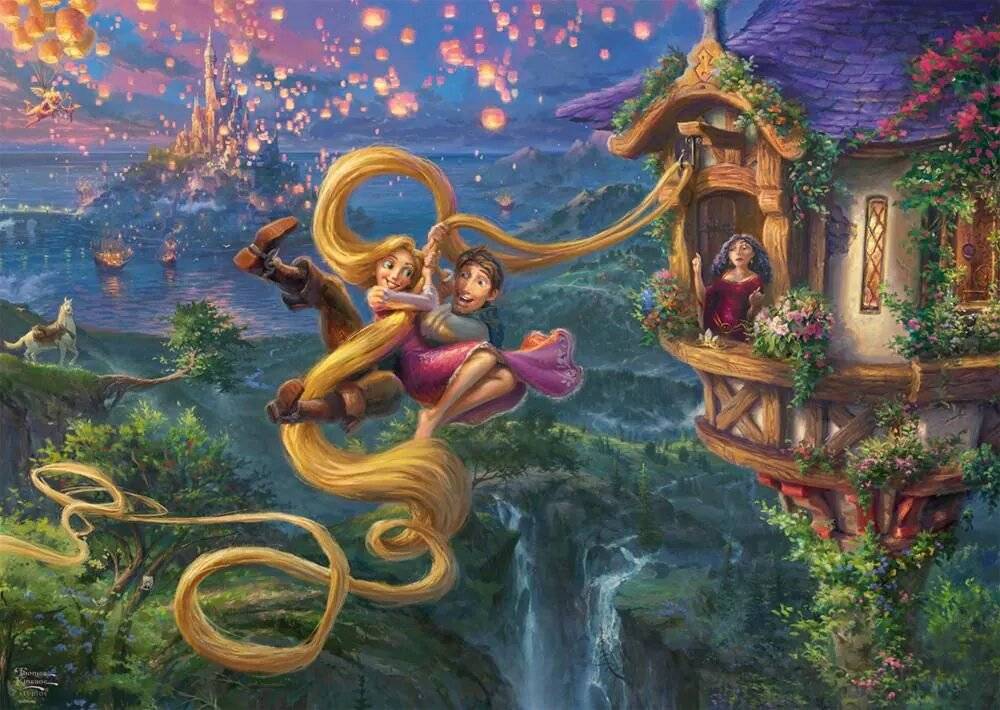 Thomas Kinkade Studios Rapunzel Tangled Up In Love 1000 Teile
