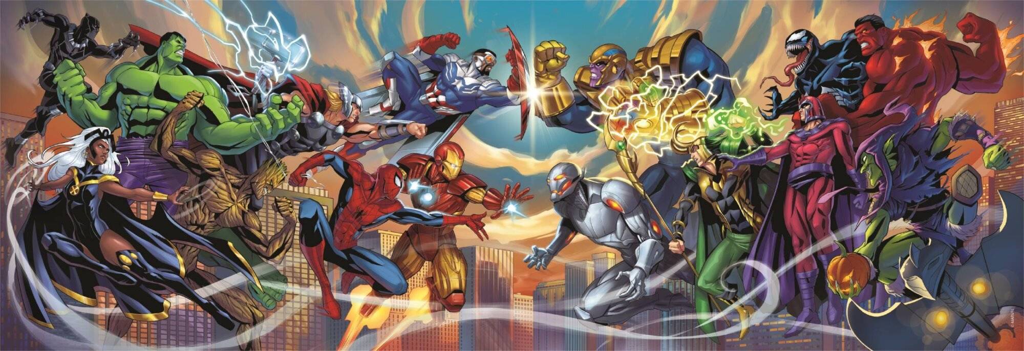 Marvel Heroes vs Villains Panorama-Puzzle 1000Stü ck