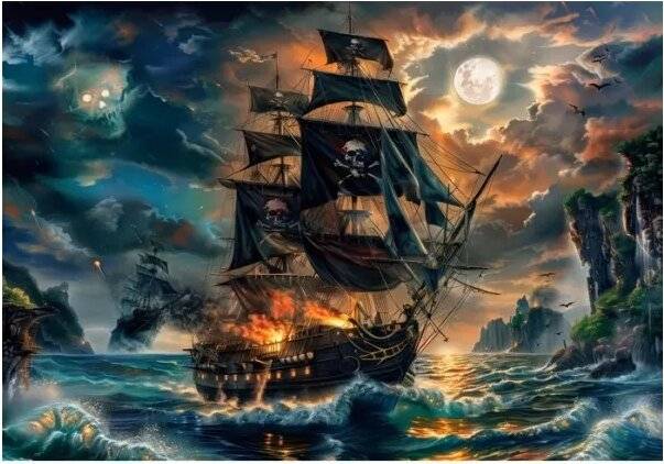 Pirat Haunted Seas 300-teiliges Schiffs-Puzzle Clementoni