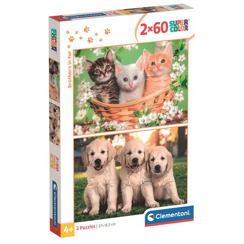 Brothers in Fur Puzzle 2x60 Stü ck