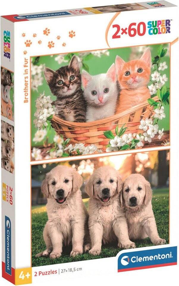 Brothers in Fur Puzzle 2x60 Stü ck