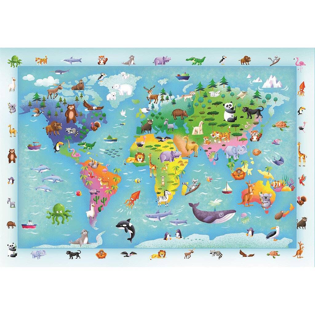 Tiere Wildlife Karte 60-teiliges Maxi-Puzzle Clementoni