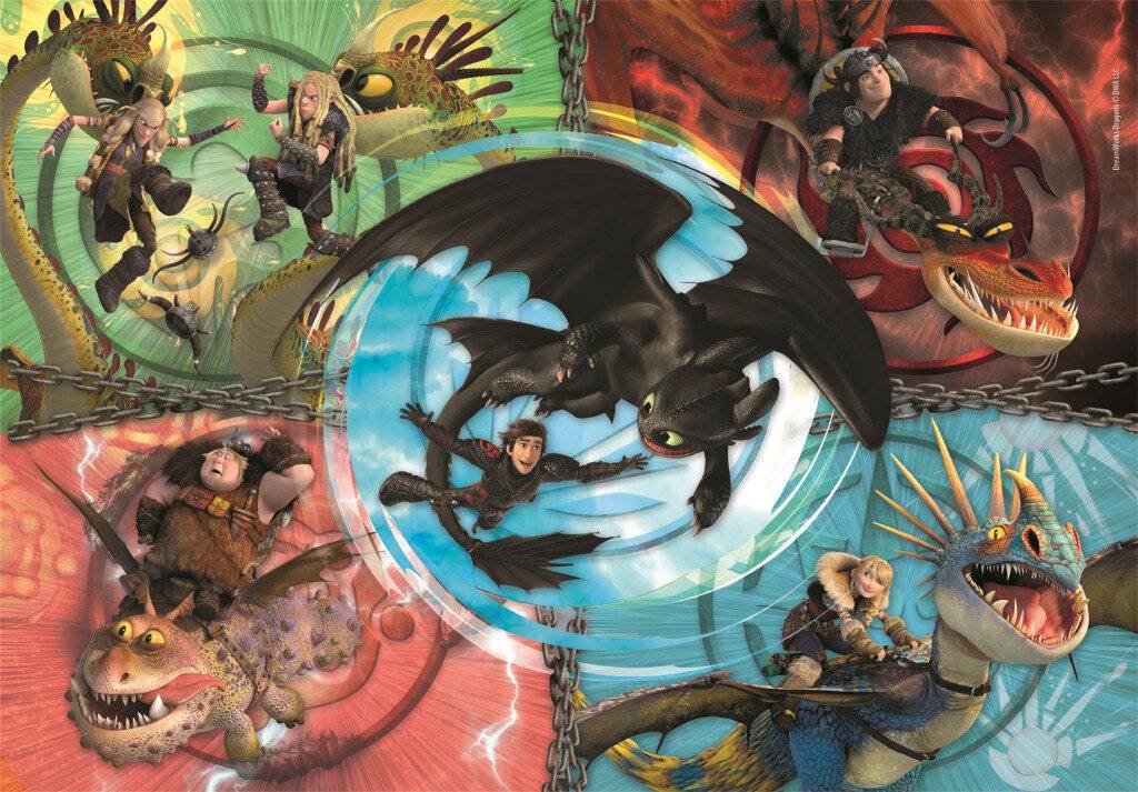 Wie trainiere ich meinen Drachen? 104-teiliges Puzzle
