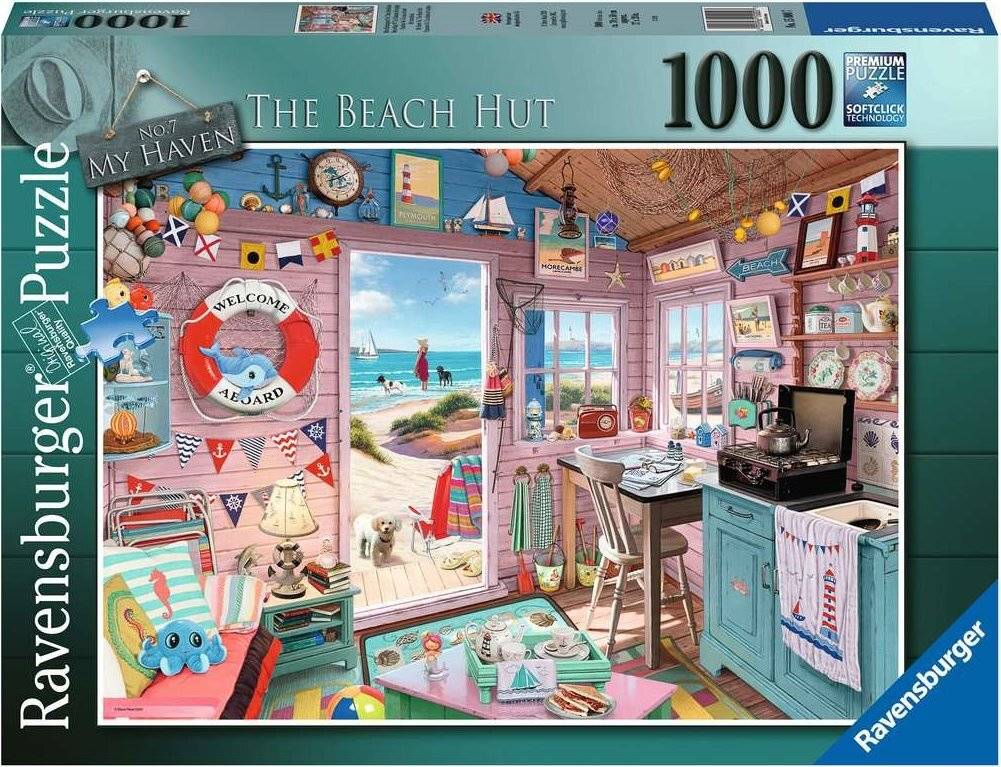 RAVENSBURGER Puzzle Moje útoč i&scaron tě č .7: Pláž ový domek 1000 dílků