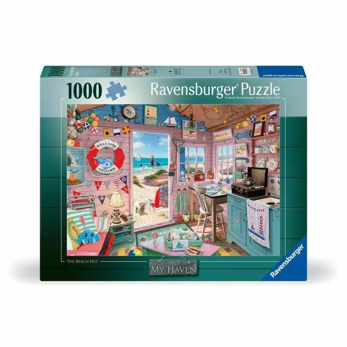 RAVENSBURGER Puzzle Moje útoč i&scaron tě č .7: Pláž ový domek 1000 dílků