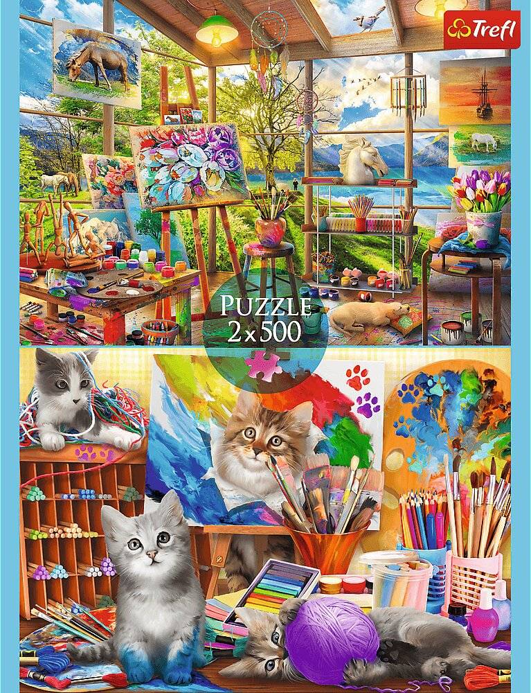 TREFL Puzzle Umě ní malování 2x500 dílků