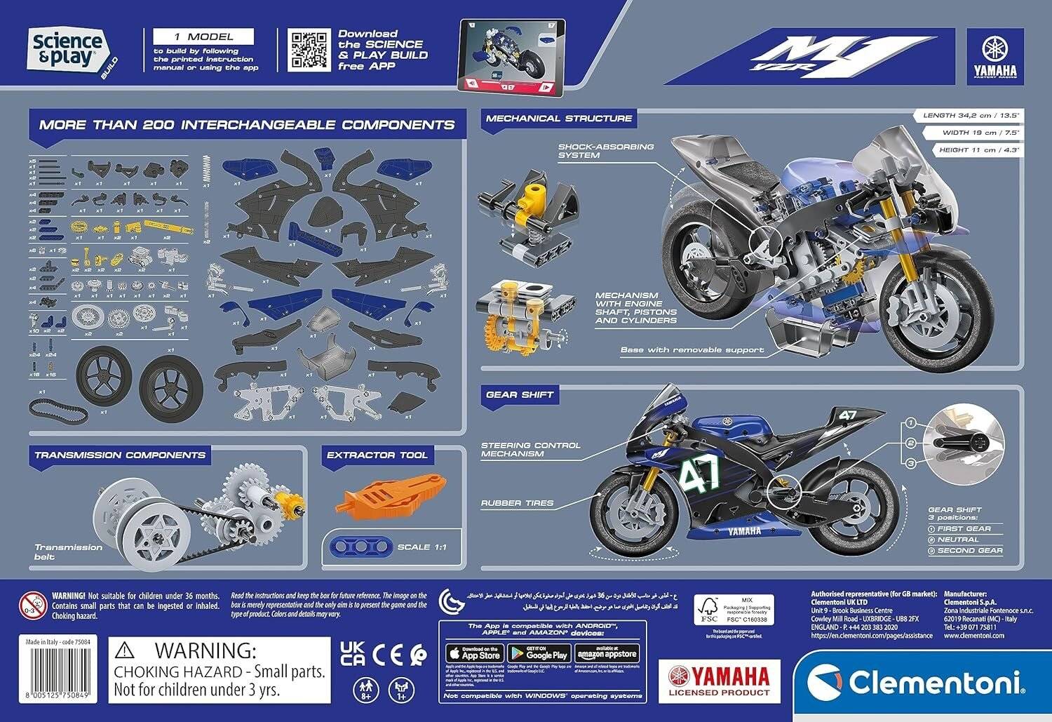 CLEMENTONI Science&Play Mechanická laboratoř Motorka Yamaha