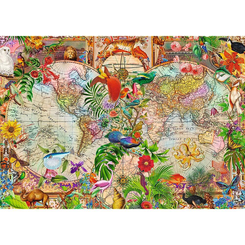 TREFL Puzzle Premium Plus Tea Time: Antick-Weltkarte 1000 dlks
