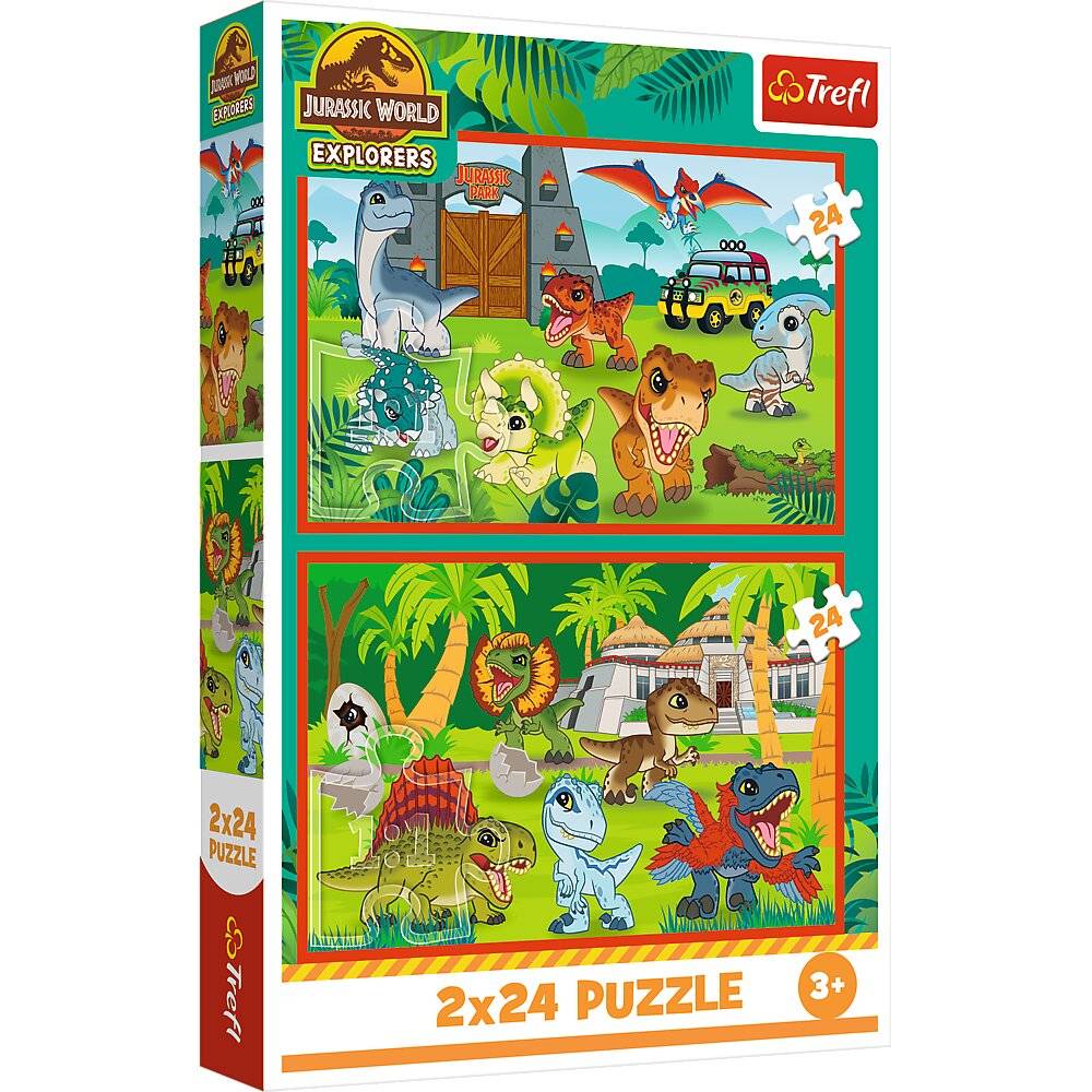 TREFL Puzzle Jurassic World: Mä nnliche Dinosaurier 2x24 puppen