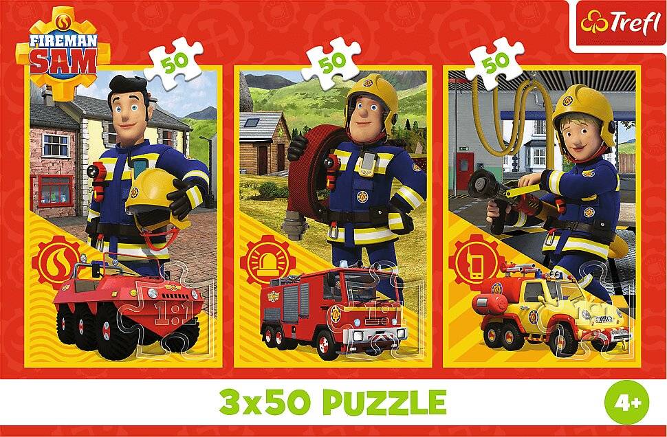 TREFL Puzzle Fire Sam: Feuerwache 3x50 Puzzles