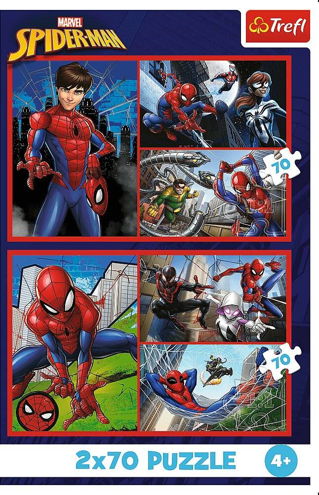 TREFL Puzzle Marvel Spiderman: Spider enthä lt 2x70 DLCs