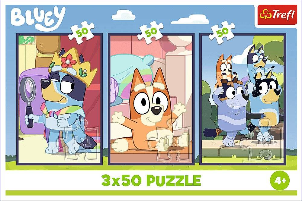 TREFL Puzzle Bluey: Familie von 3x50 Puzzles