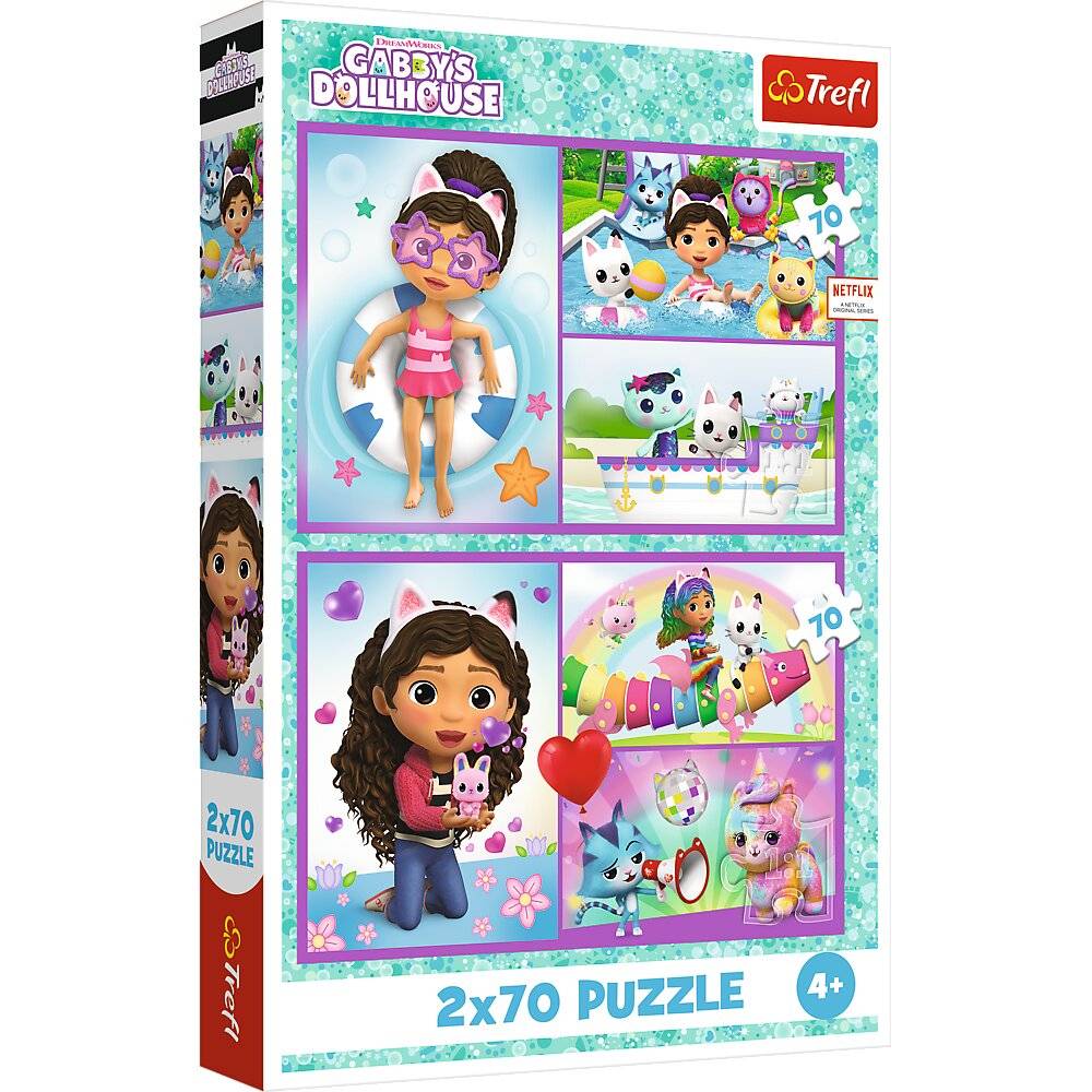 TREFL Puzzle Gabins Zauberhaus: Viel Spaß mit Gabby 2x70 Puppen