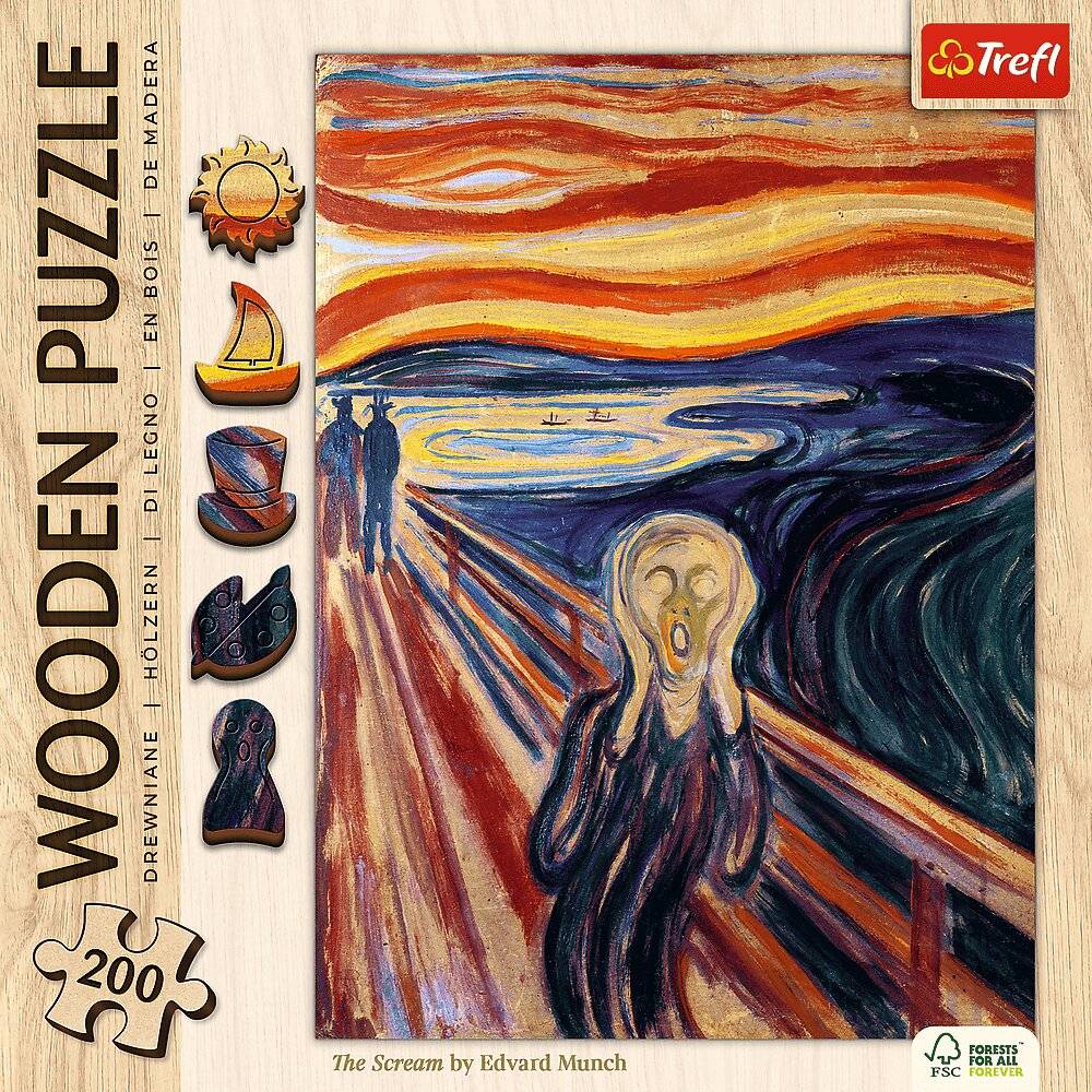 TREFL Holzpuzzle Art: Edvard Munch - Scream 200 dlks