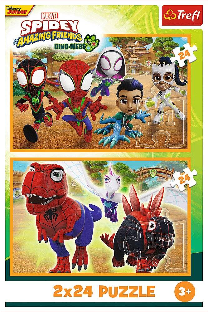 TREFL Puzzle Spinne und Dinosaurier 2x24 dlks