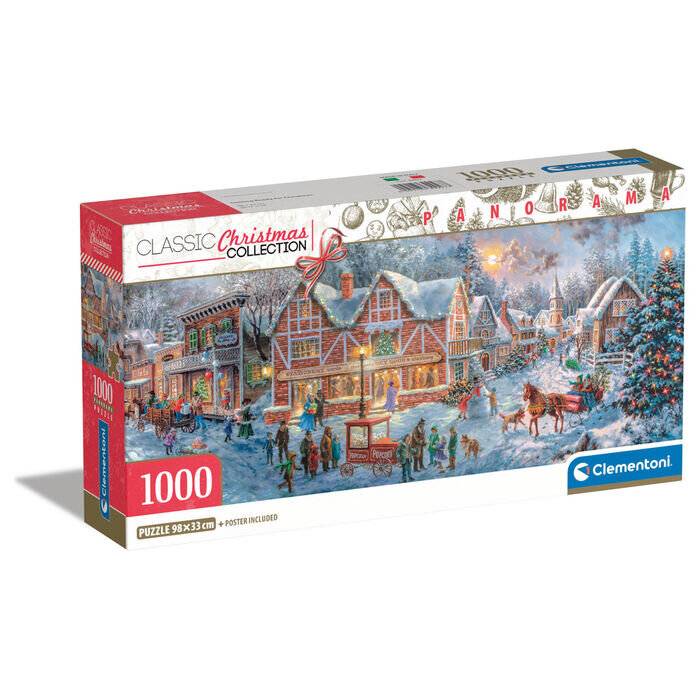 Weihnachten Getting Ready 1000-teiliges Panoramapuzzle Clementoni