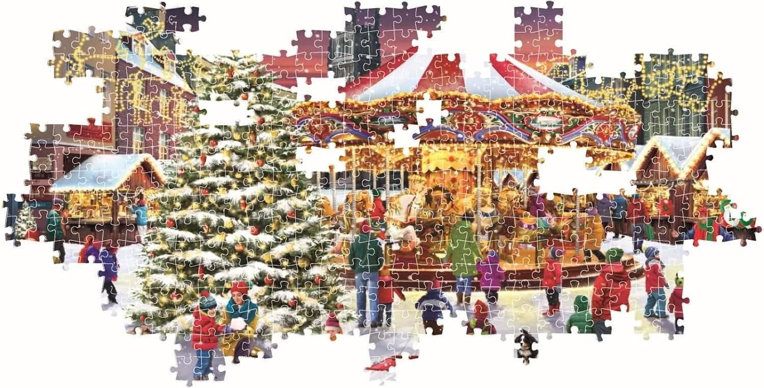 Weihnachten Village i falu 1000-teiliges Panoramapuzzle Clementoni