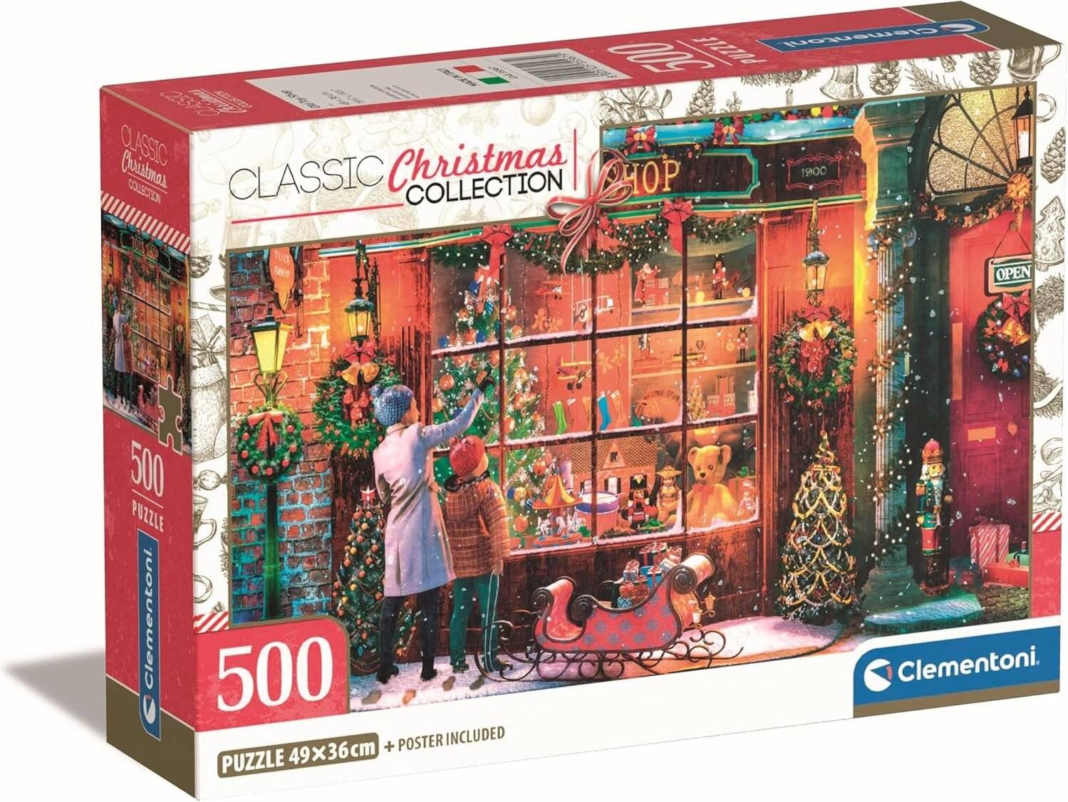 Weihnachten Old Toy Shop i 500-teiliges Clementoni-Puzzle