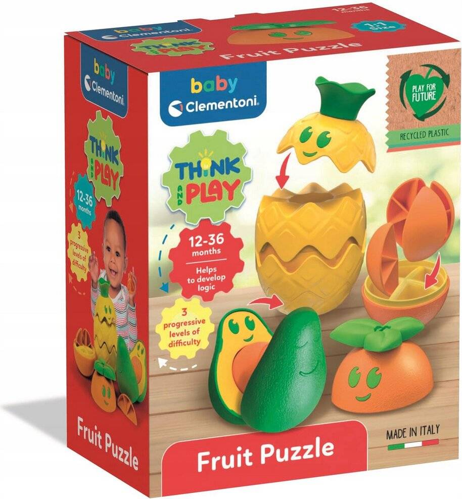 Farbe Think Play Obststapel-Spielzeug für Babys Clementoni