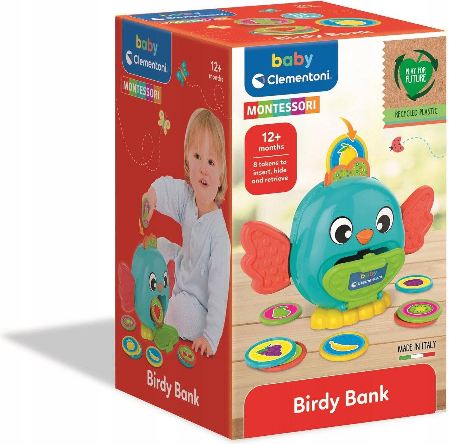 Farbe Montessori Vogel Sparschwein Babyspielzeug Clementoni