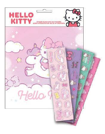 Hello Kitty Aufkleberalbum mit 50 Aufklebern