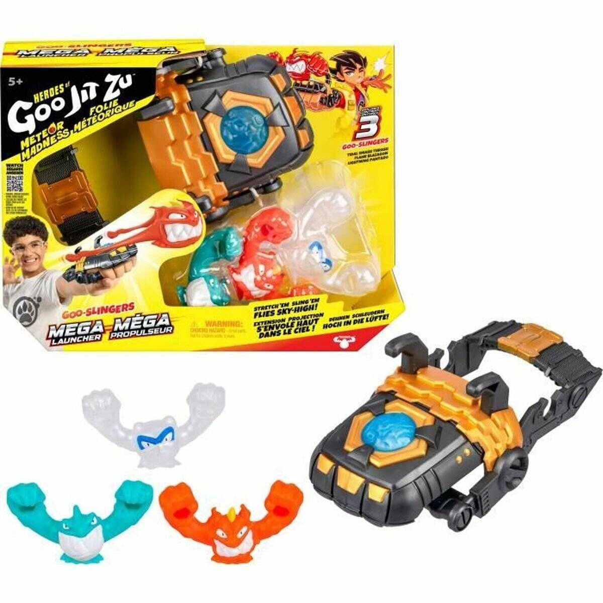 Heroes of Goo Jit Zu Meteor Madness Dehnabre Figuren Zubehör Set Goo Slingers Mega Launcher 11 cm