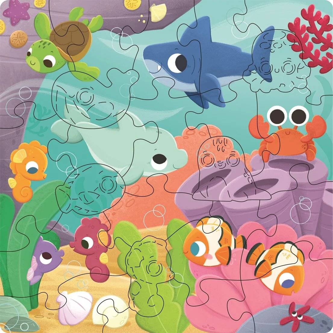 Wooden Puzzles Kids - Farbenspiel Der Meere (22 Teile)