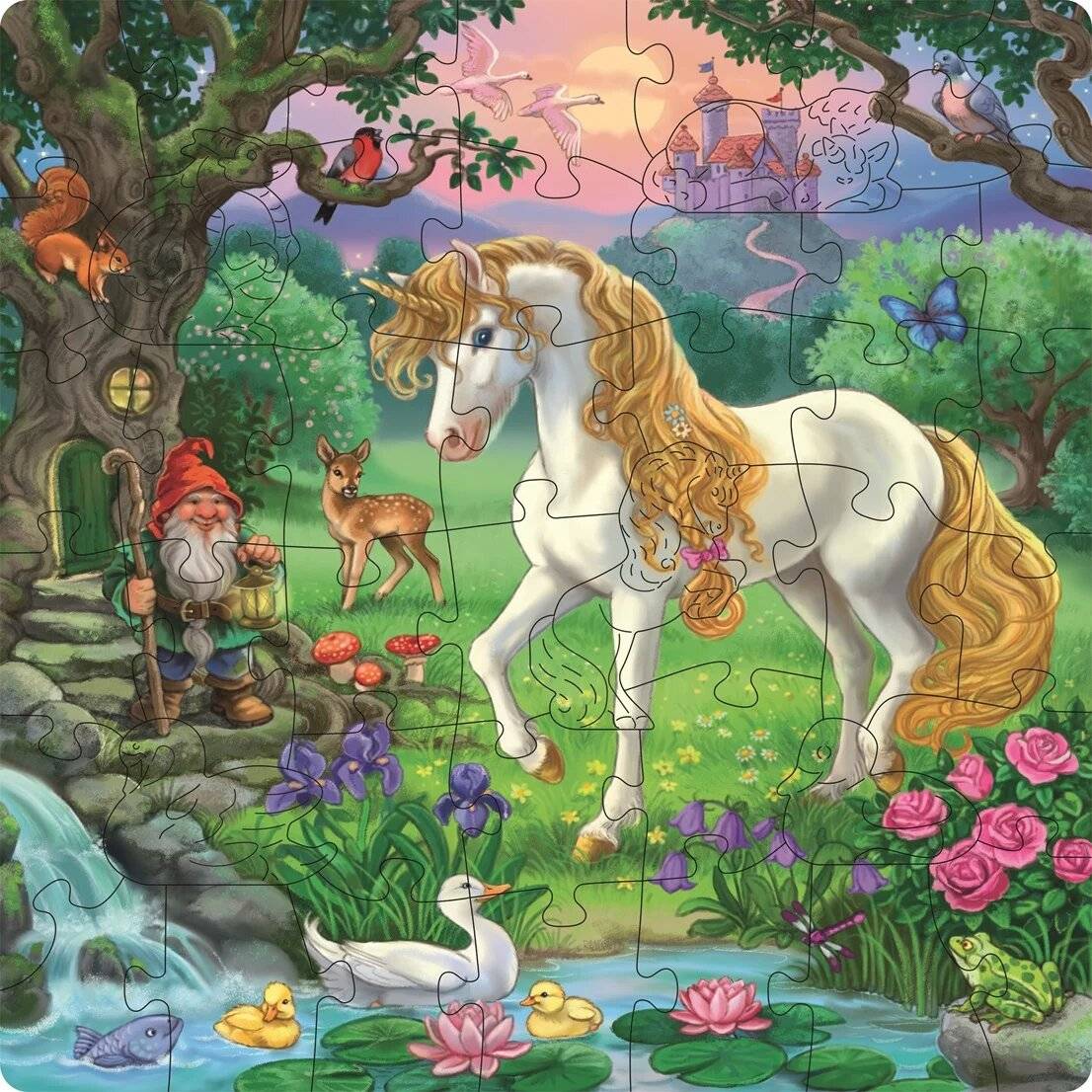 Wooden Puzzles Kids - Märchenhaftes Einhorn (44 Teile)