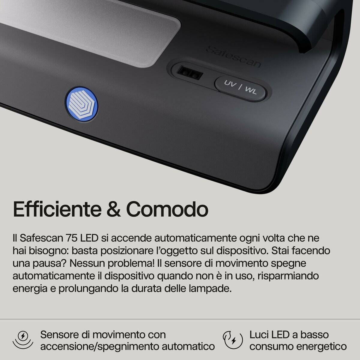 SafeScan 75 LED UV/Weißl Prüfgerät Währungen, Pässe Schwarz