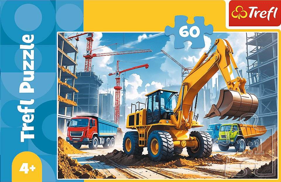 TREFL Puzzletraktor mit Baggerlader 60 dlks