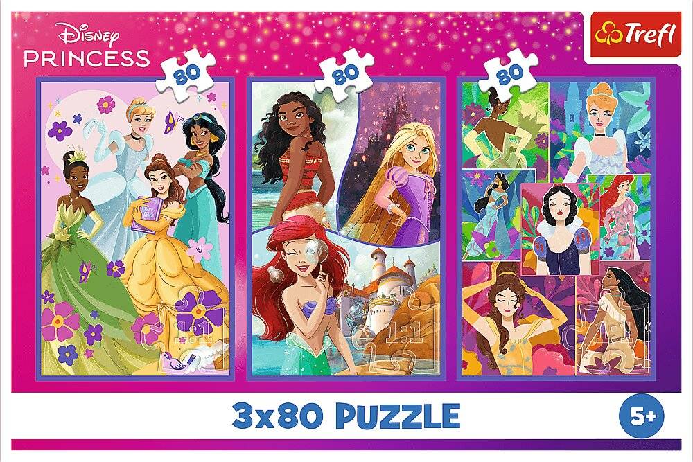 TREFL Puzzle Prinzessinnen 3 x 80 Stü ck
