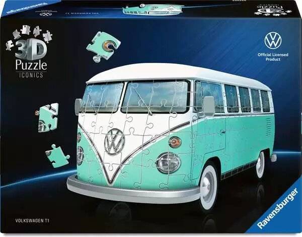 Ravensburger 3D Puzzle Iconics: 12008035 Volkswagen T1 - Eine echte Ikone der Automobilgeschichte. Der VW Bulli im Mod