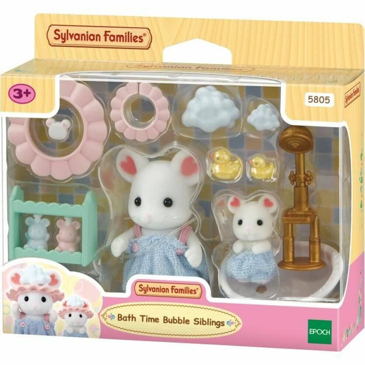 Verpackung für das Sylvanian Families Spielset „Bath Time Bubble Siblings