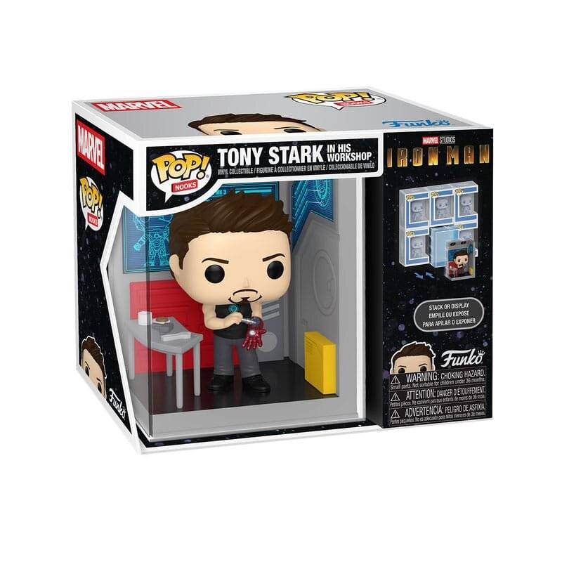 POP-Figur Nooks Marvel Tony Stark in seiner Werkstatt