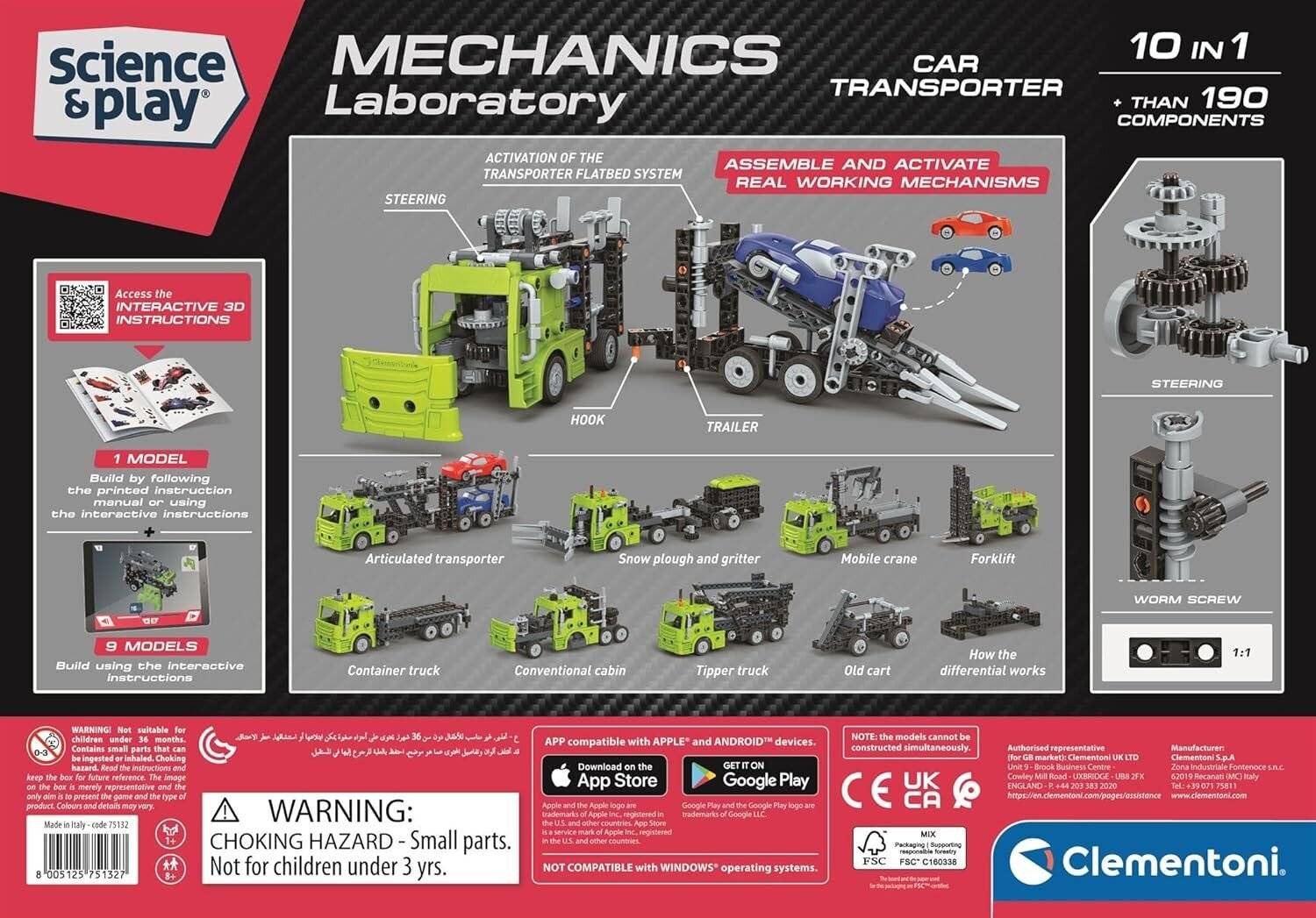 Mechanics Autotransporter 10 in 1 Baukasten Clementoni