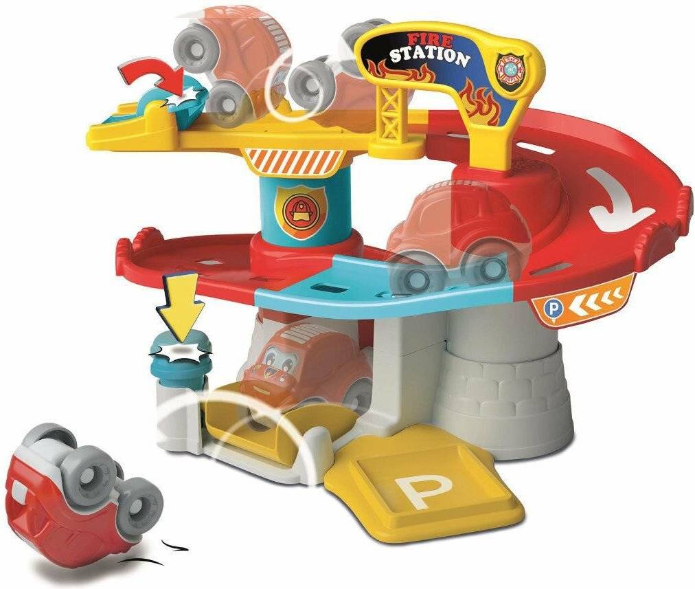 Fun Feuerwehrstation Entwicklungsset mit Überschlagauto Clementoni