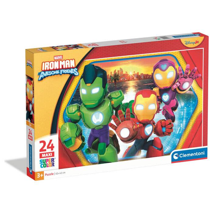 Puzzle Clementoni Maxi - Iron Man and his awesome friends 62 x 42 cm 24 Stücke