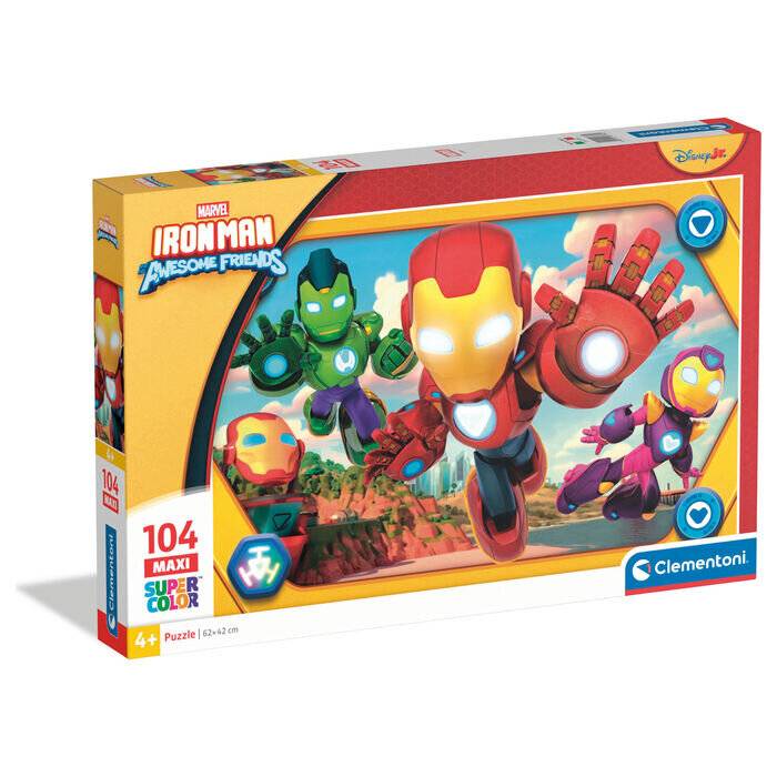 Puzzle Clementoni Maxi - Iron Man and his awesome friends 62 x 42 cm 104 Stücke