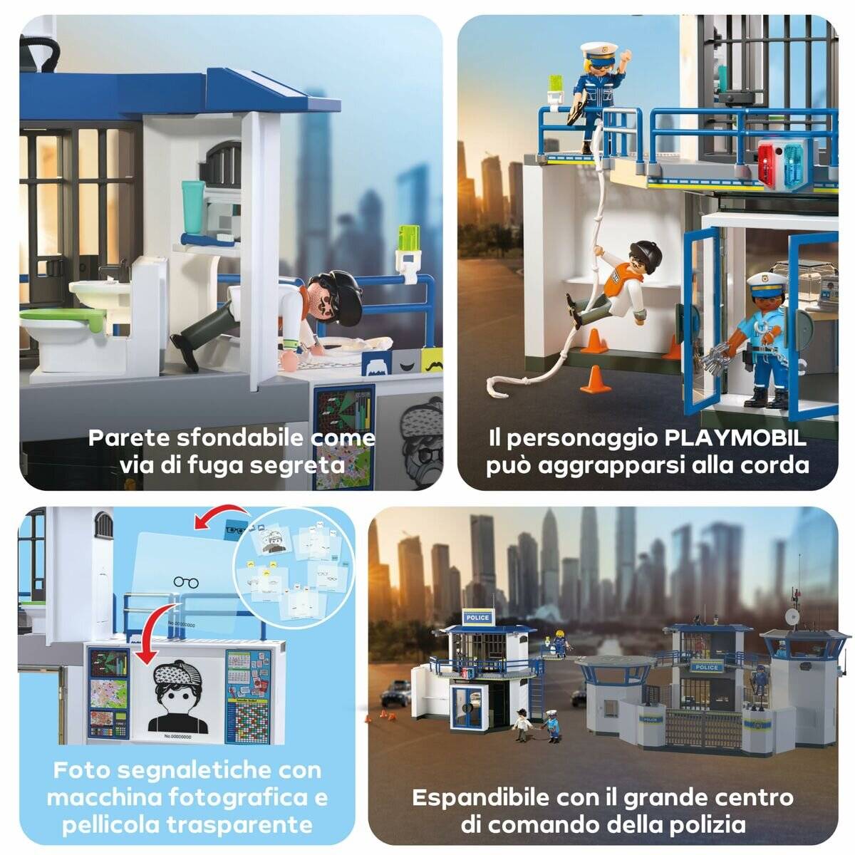 PLAYMOBIL 71874 City Action Polizeiwache mit Fahndungsraum, Konstruktionsspielzeug