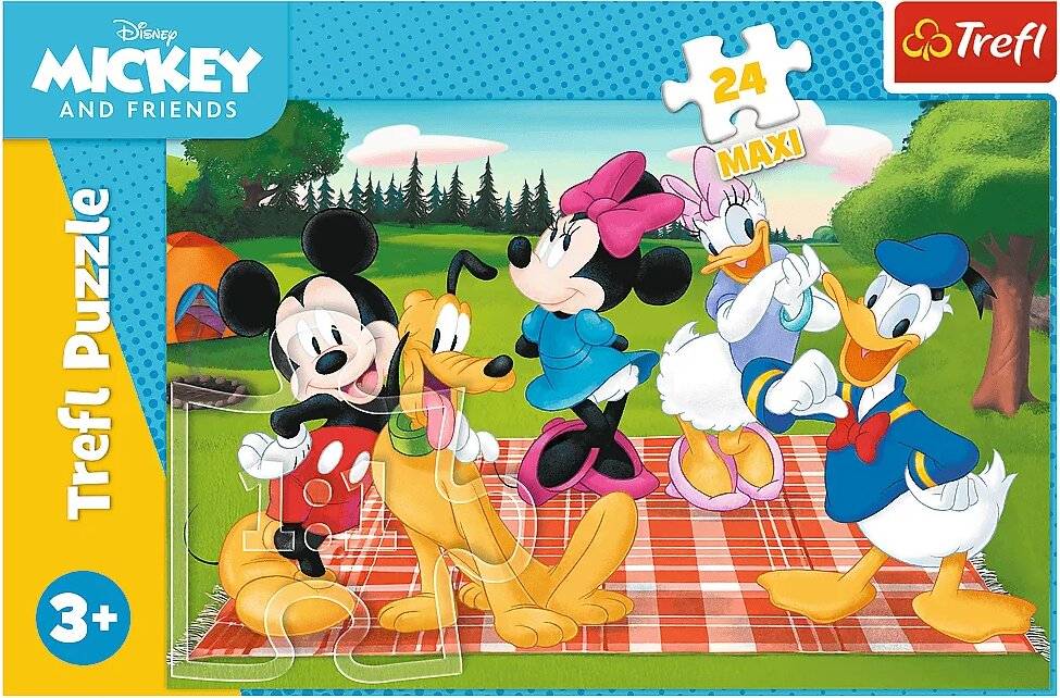 TREFL Puzzle Micky Maus: Kuscheliger Mickey MAXI 24 Stü ck