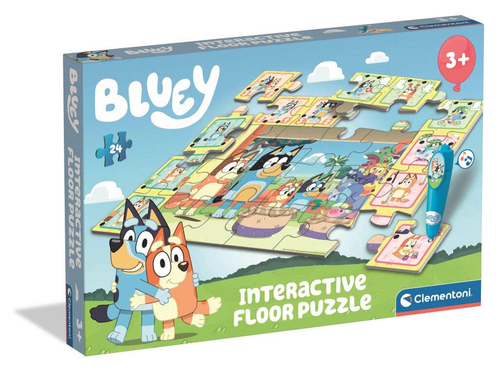 CLEMENTONI Bodenpuzzle mit interaktivem Stift Bluey 24 dlks