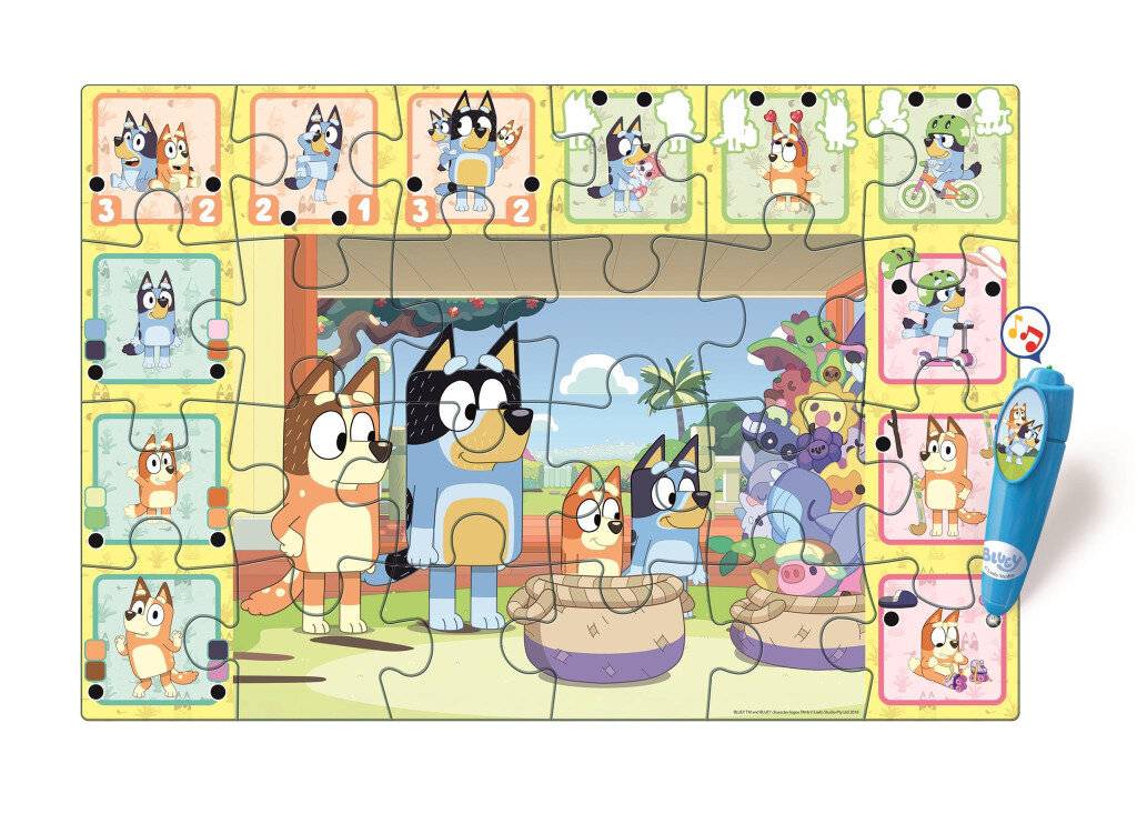 CLEMENTONI Bodenpuzzle mit interaktivem Stift Bluey 24 dlks