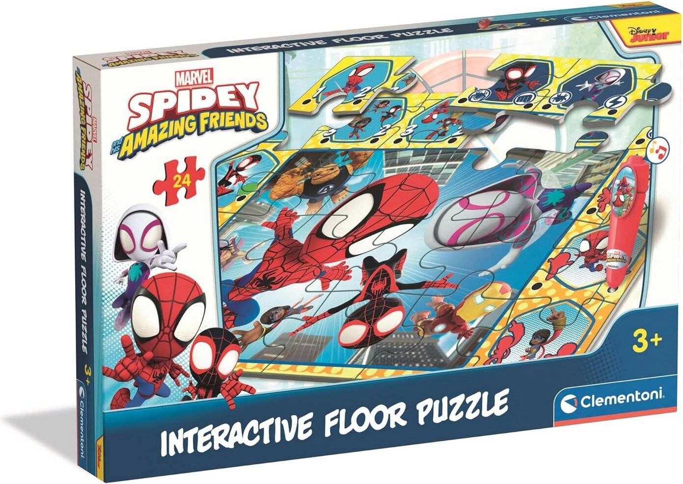 CLEMENTONI Bodenpuzzle mit interaktivem Stift Spidey 24 dlks