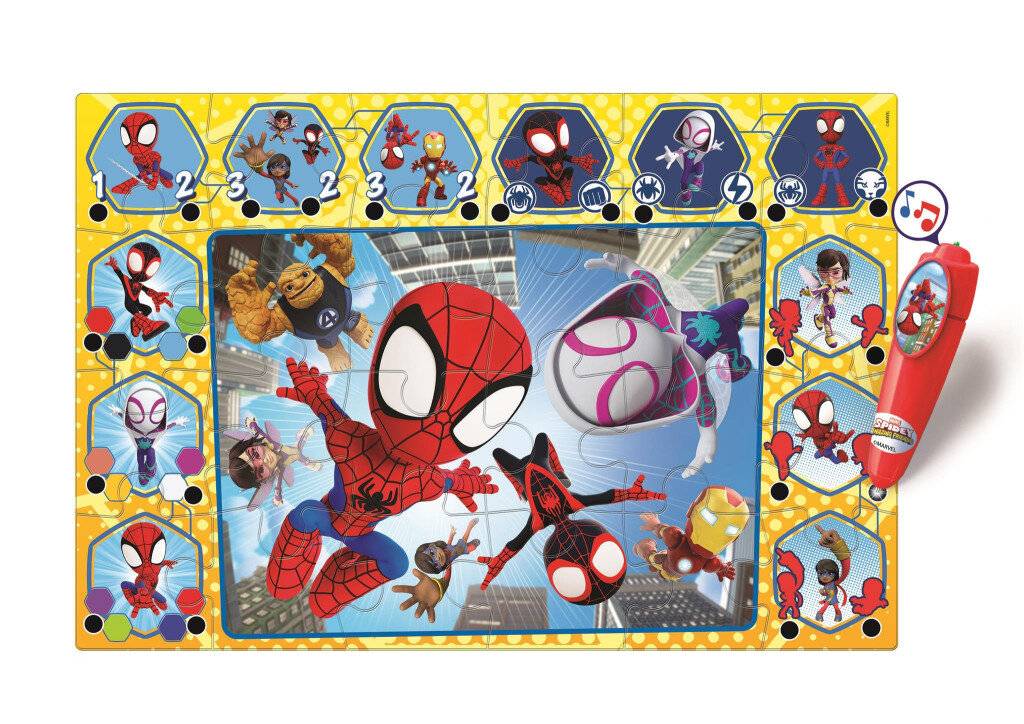 CLEMENTONI Bodenpuzzle mit interaktivem Stift Spidey 24 dlks