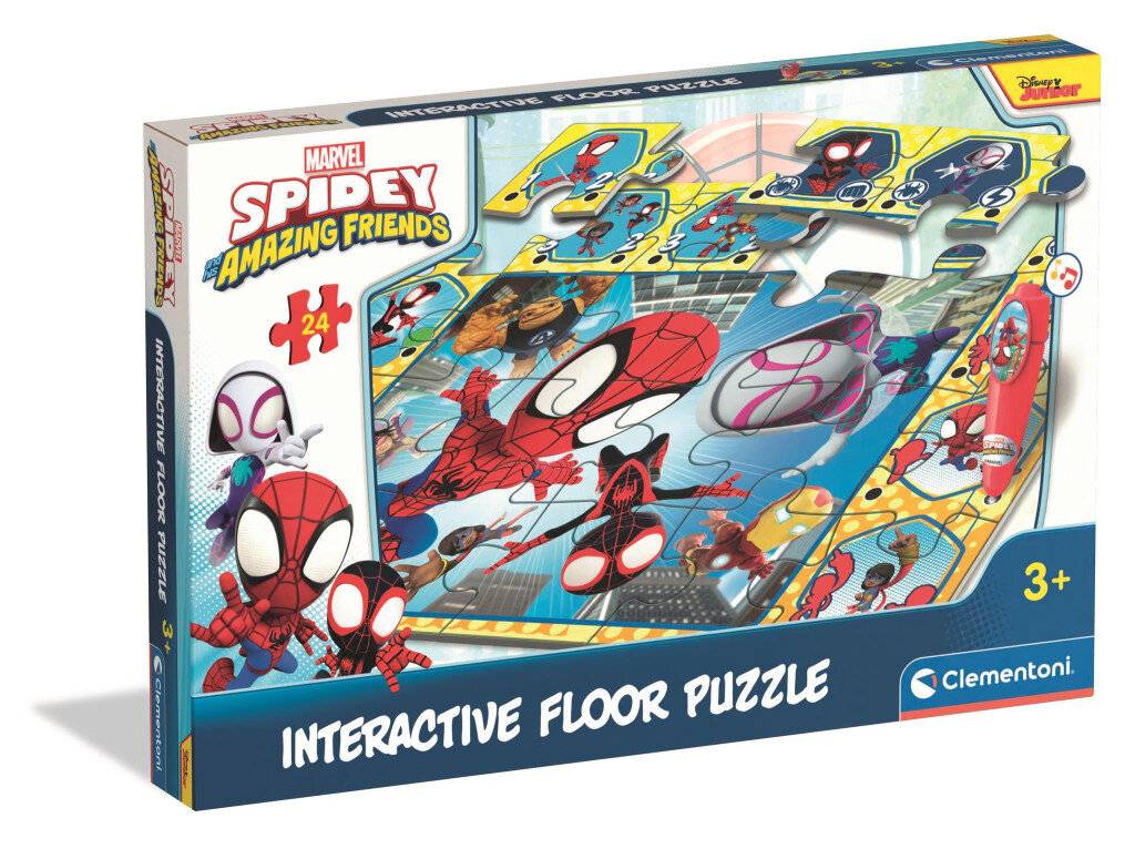 CLEMENTONI Bodenpuzzle mit interaktivem Stift Spidey 24 dlks