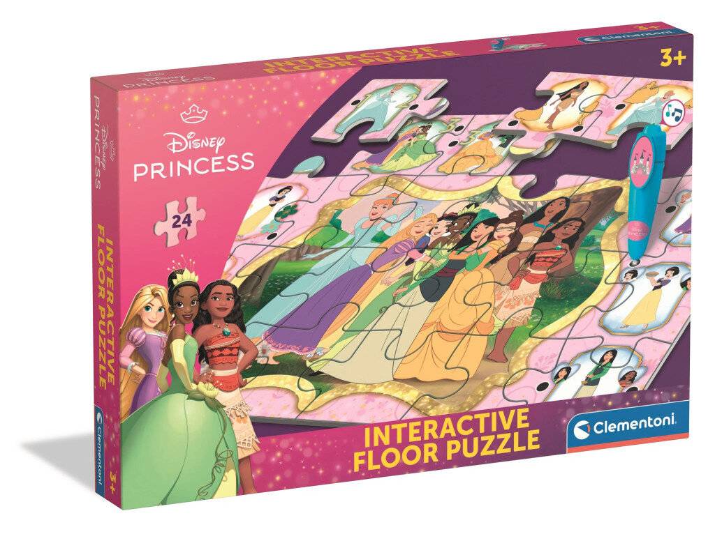 CLEMENTONI Bodenpuzzle mit interaktivem Stift Prinzessinnen 24 Puppen